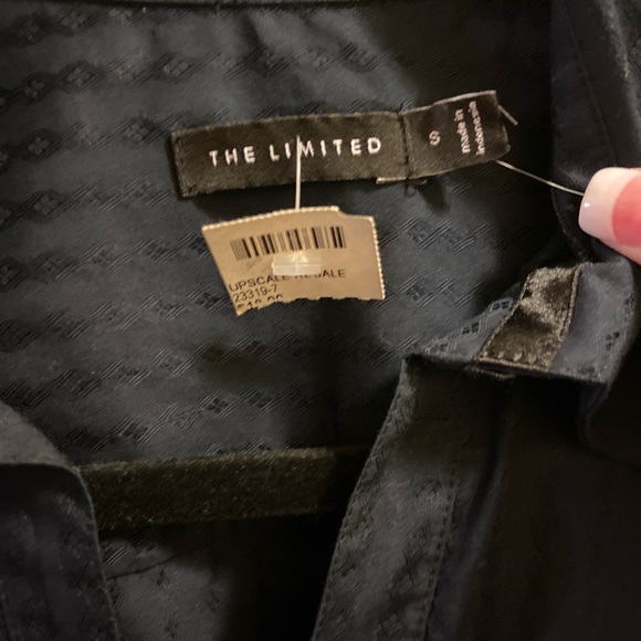 Navy blue long sleeve blouse - Picture 4 of 8